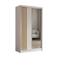 ŠATNÍ SKŘÍŇ S POSUVNÝMI DVEŘMI NELVIA, 120/216/61 cm 2dveřová se zrcadlem, bílá - bílá, kompozitní dřevo (120/216/61cm) - MASSENO