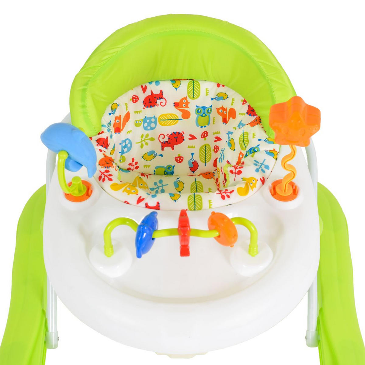 LAUFHILFE Eko grün höhenverstellbar, gepolsteter Sitz und Spielcenter - Grün, Kunststoff (66/52/62cm) - Moni