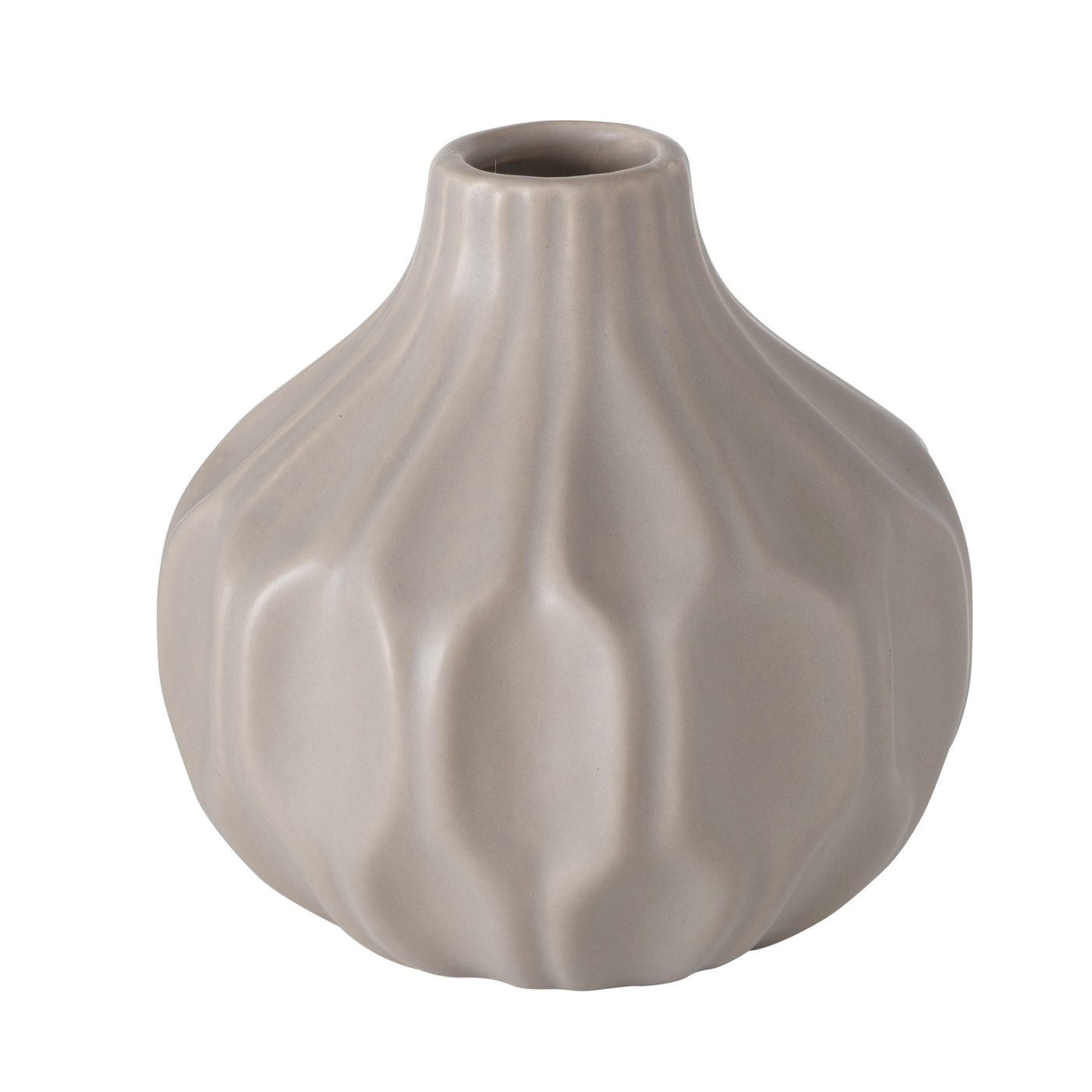 KERAMIKVASE mit Prägung Esko 11/11/11 cm - Beige, Keramik (11cm) - Boltze Home