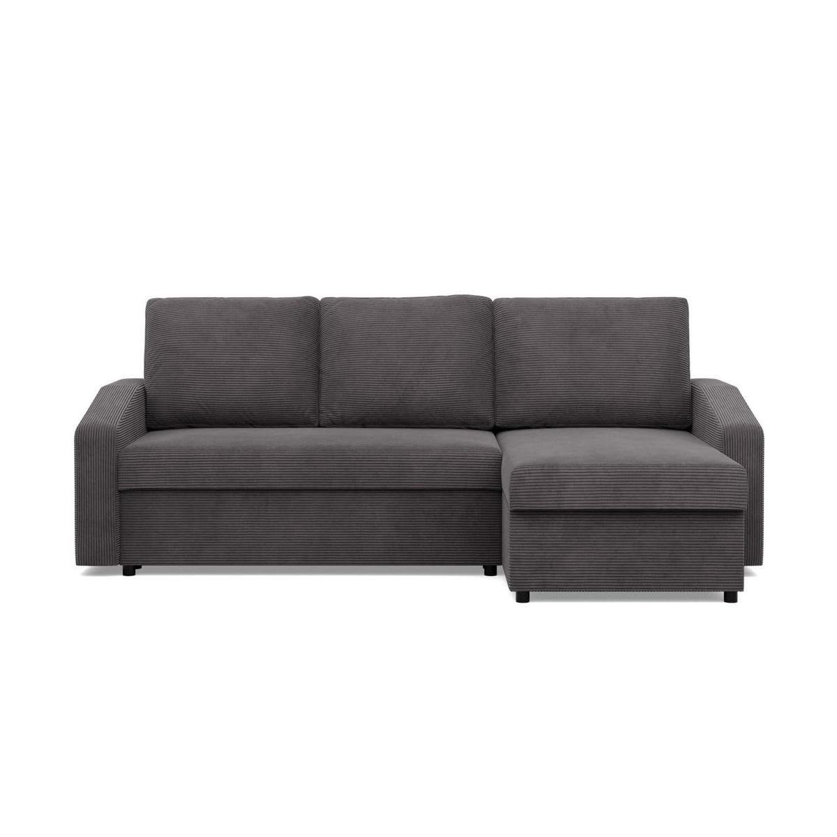 ECKSOFA MIT SCHLAFFUNKTION NEO, Cord - Dunkelgrau - Grau, Textil (231/140cm) - Mebligo