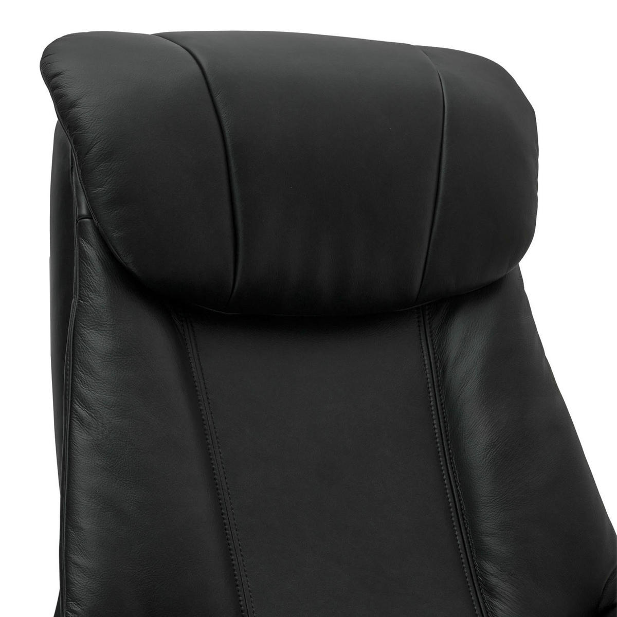 RELAXSESSEL Echtleder Schwarz - Schwarz, Leder/Metall (76/115/83cm) - Furnhouse