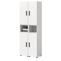 STAURAUMSCHRANK weiß 65 x 178 cm, Mehrzweckschrank mit viel Stauraum - Schwarz/Weiß, Holzwerkstoff/Kunststoff (65/178/34cm) - Inn.Furn