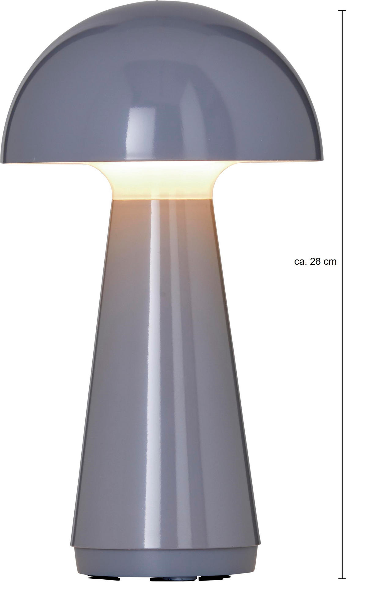 LED-AKKU-TISCHLEUCHTE - dimmbar mit Touch-Sensor und USB-C Ladefunktion für Innen und Außen, grau - Grau, Kunststoff (16/16/28.5cm) - Northpoint