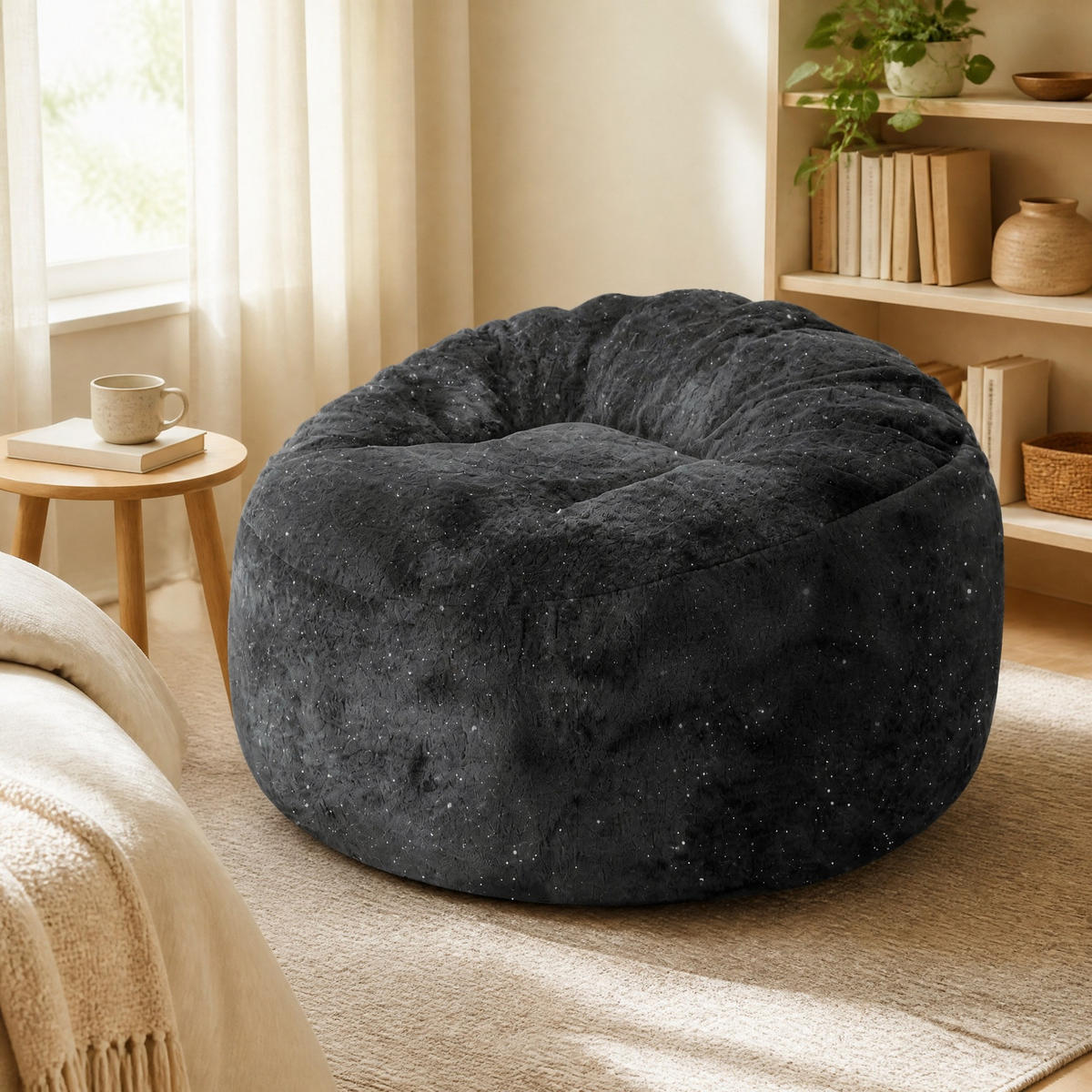 SITZSACKSESSEL mit hoher Rückenlehne Schwarz - Schwarz, Kunststoff (103/65/103cm) - Beauniv
