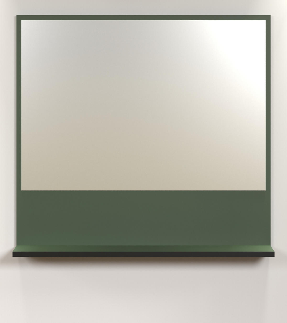 BADSPIEGEL grün 80 cm, Badezimmer Spiegel mit Ablage - Grün, Glas/Holzwerkstoff (80/74/14cm) - Top.Furn