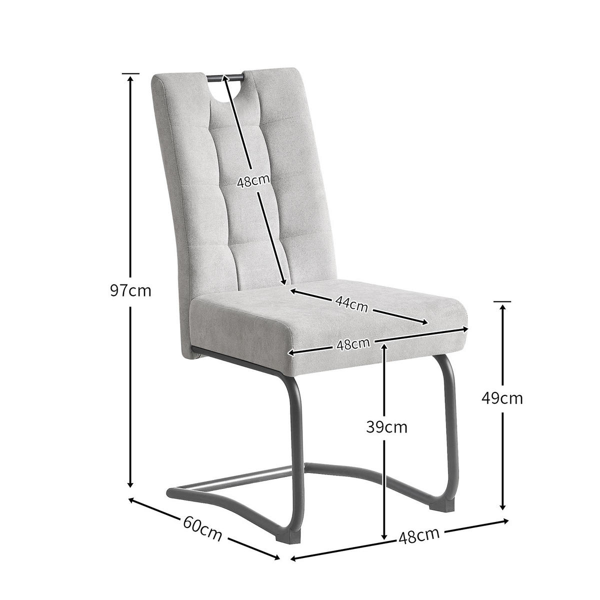 SCHWINGSTUHL SOFIA Gelb 2 Stück - Gelb, Textil/Metall (48/97/60cm) - B&D Home