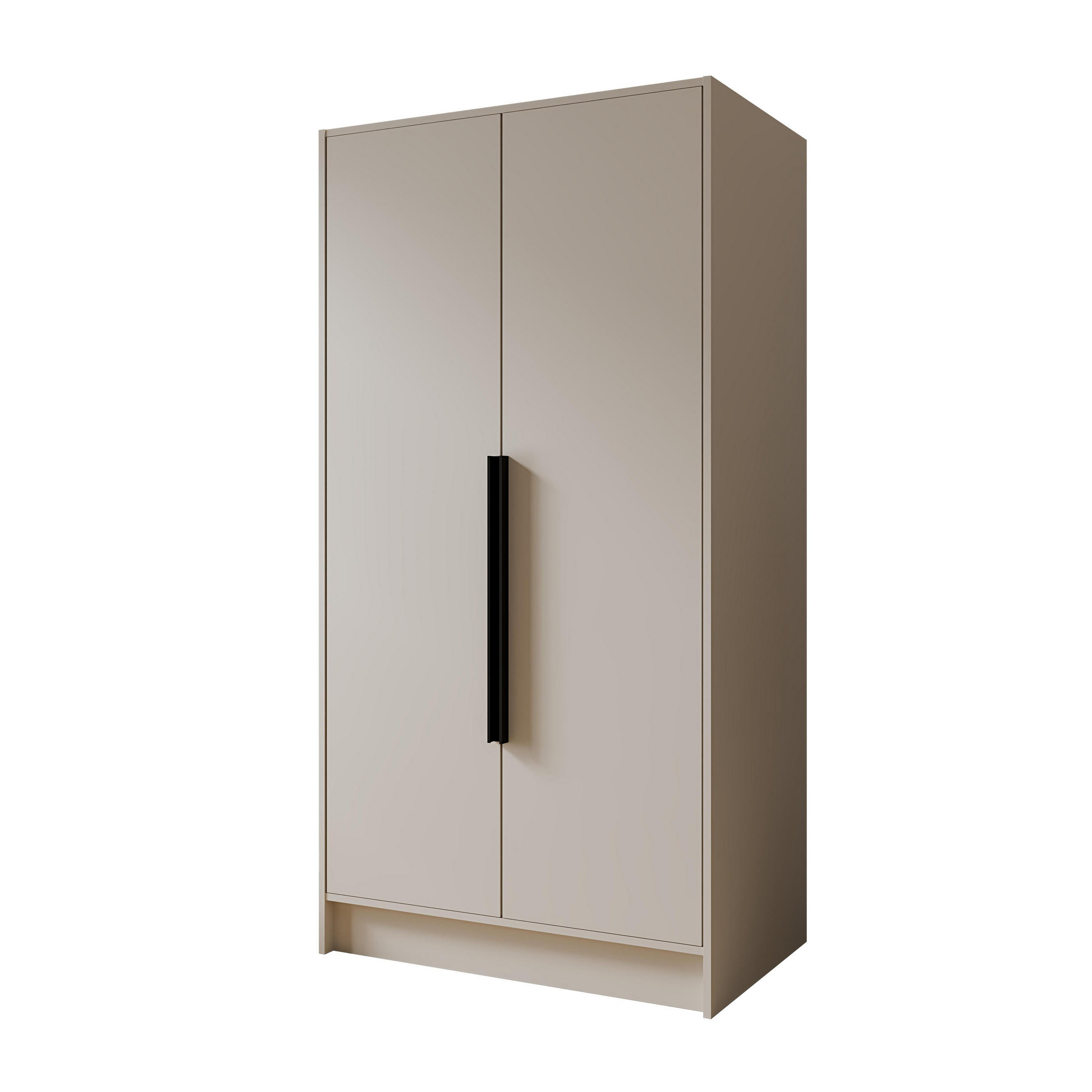 FLÜGELTÜRENSCHRANK PORTO - Kaschmir/Schwarz, Holzwerkstoff (102/200/51cm) - Meblini