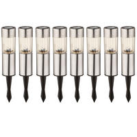 LED SOLARLAMPE Edelstahl Silber Außenbereich 8er Set - Silberfarben, Metall (4.6/4.6/25cm) - Globo Lighting