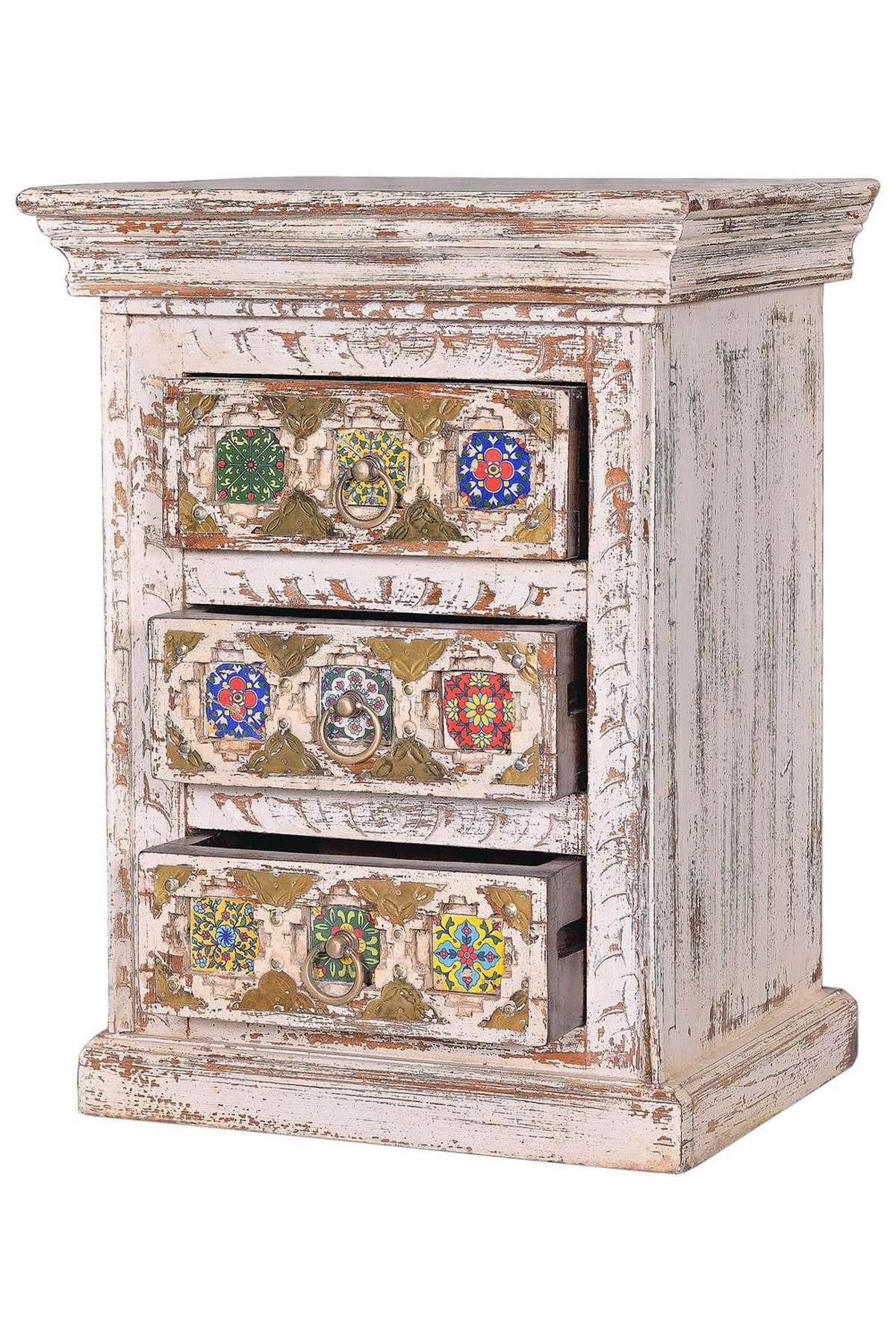 NACHTTISCH aus Mangoholz und Details aus Keramik - Perlmutt, Holz (35/60/45cm) - Giner y Colomer