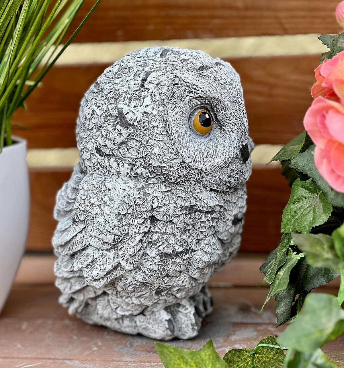 STEINFIGUR Eule Lilibet frostfest Steinguss - Grau, Stein (12/12/17cm) - stoneandstyle