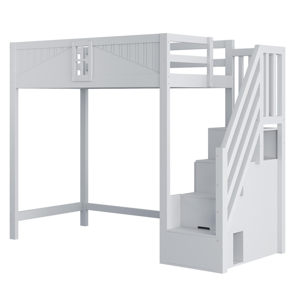HOCHBETT 90/200 cm Grau aus Holz mit Stauraum - Grau, Holzwerkstoff (90/200cm) - OKMYHOME