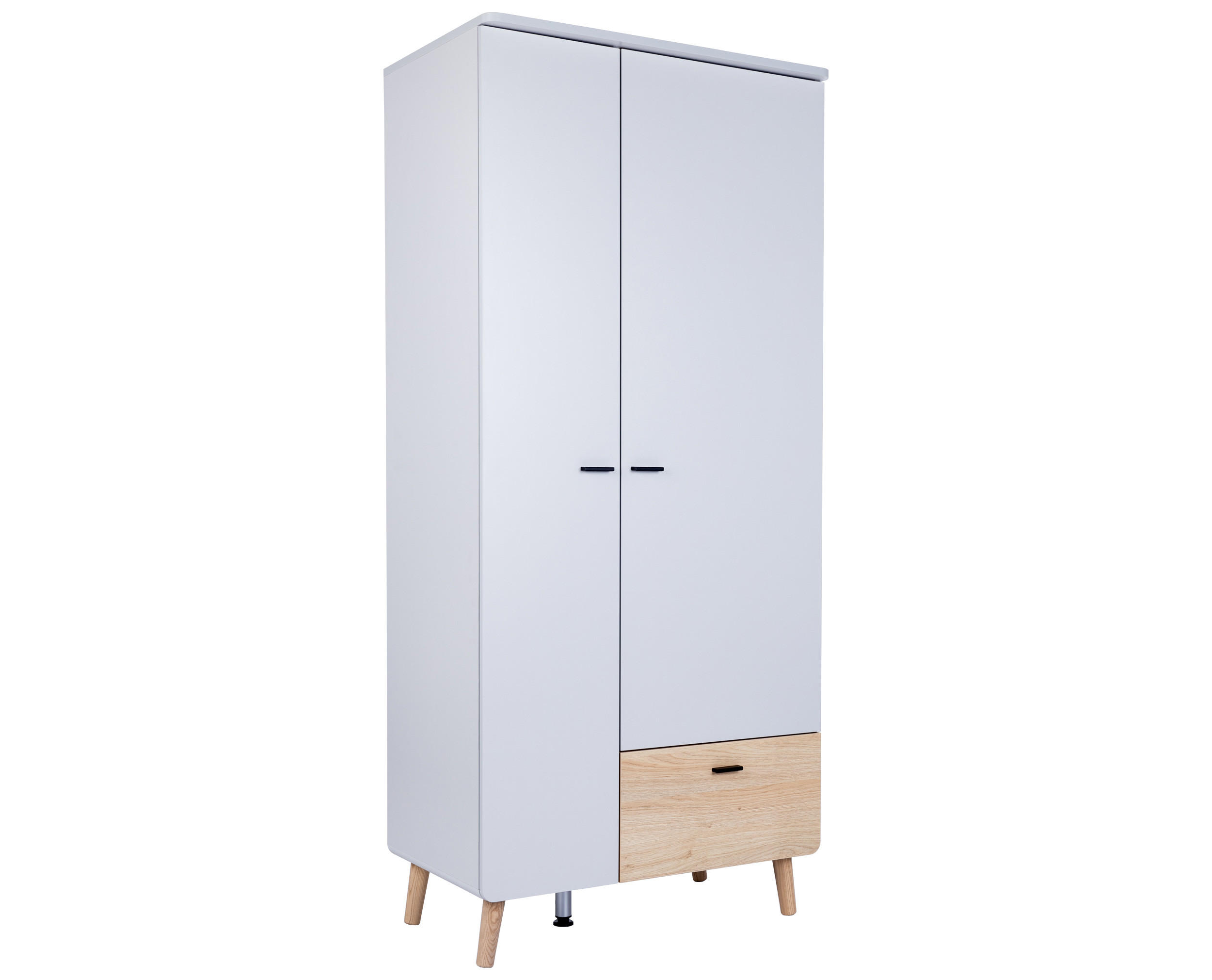 KLEIDERSCHRANK Lovis 2-türig - Eichefarben/Hellgrau, Holz/Holzwerkstoff (90/201/54cm) - arthur berndt