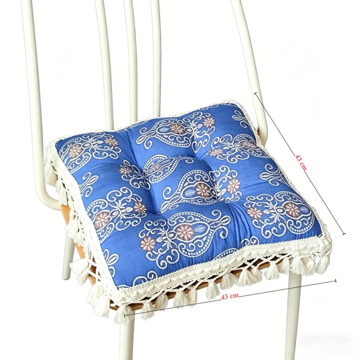 GARTENHOCKERAUFLAGE 43/43 cm - Blau, Textil (43/43cm) - Authentics