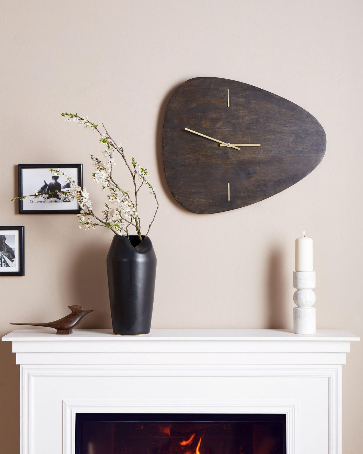 WANDUHR Mango Holz schwarz Loktak - Schwarz, Holz (56/47/1.5cm) - Beliani