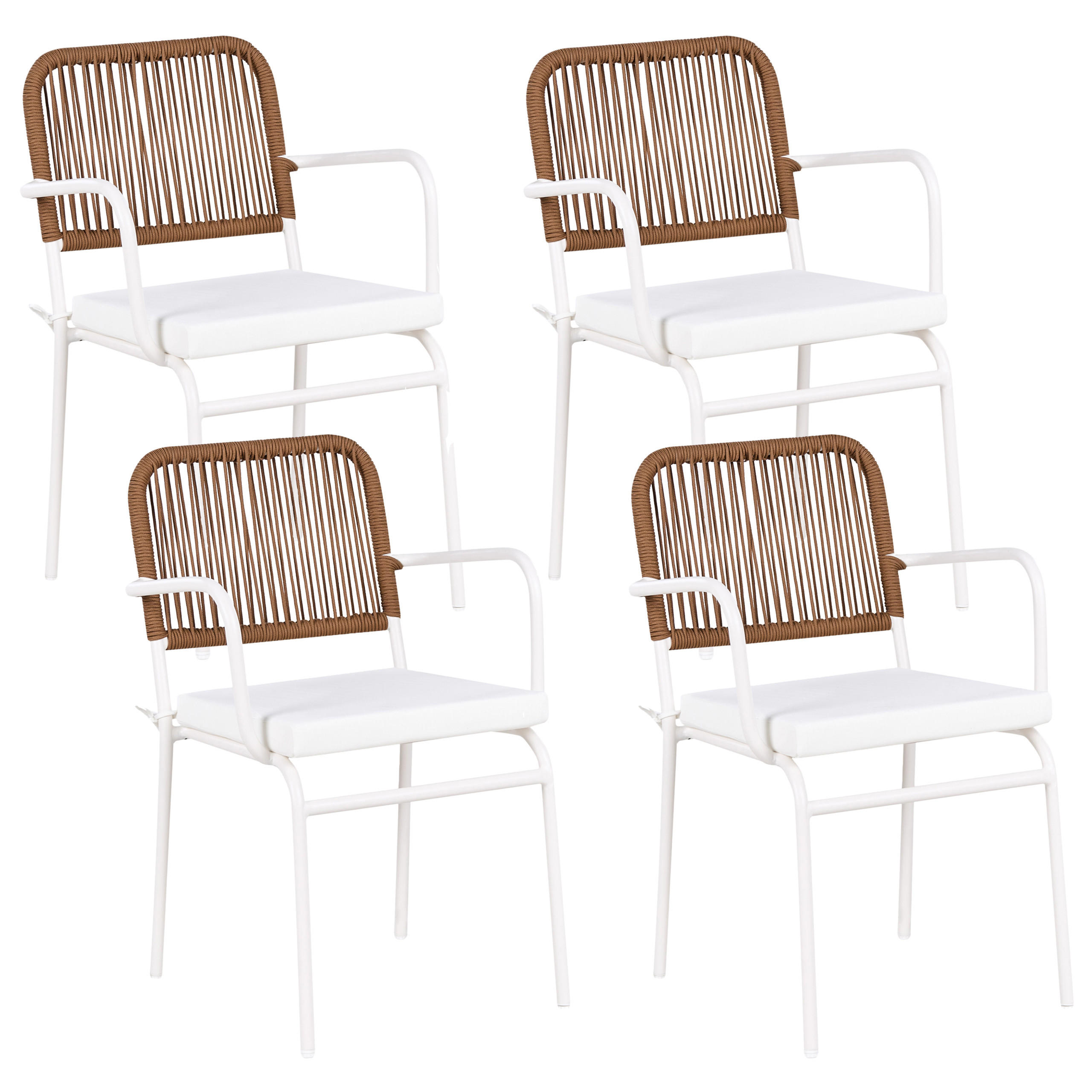 SCAUN DE GRADINA set de 4 alb Taceno