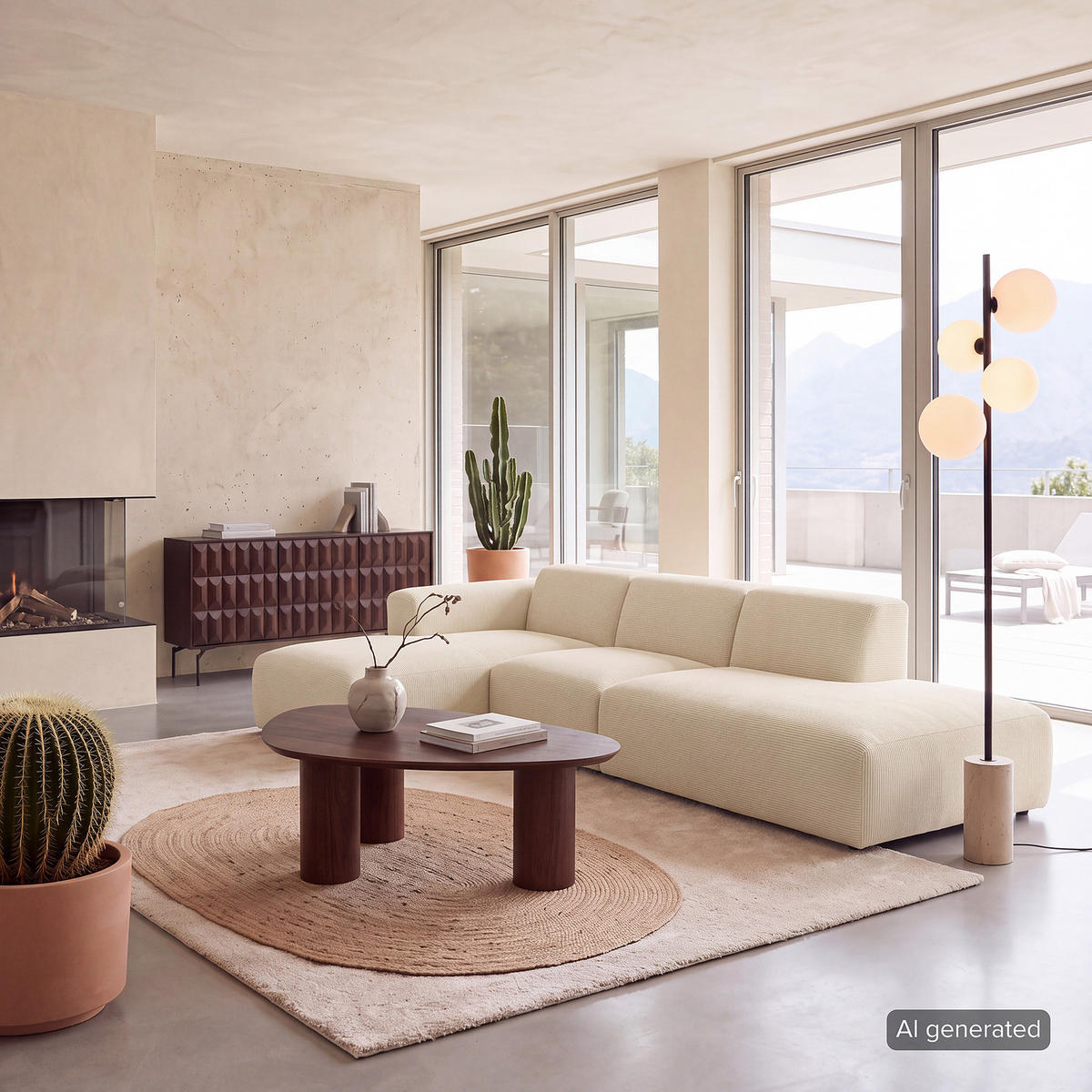 ECKSOFA mit Chaiselongue - Beige/Schwarz, Kunststoff/Textil (290/173cm) - home24