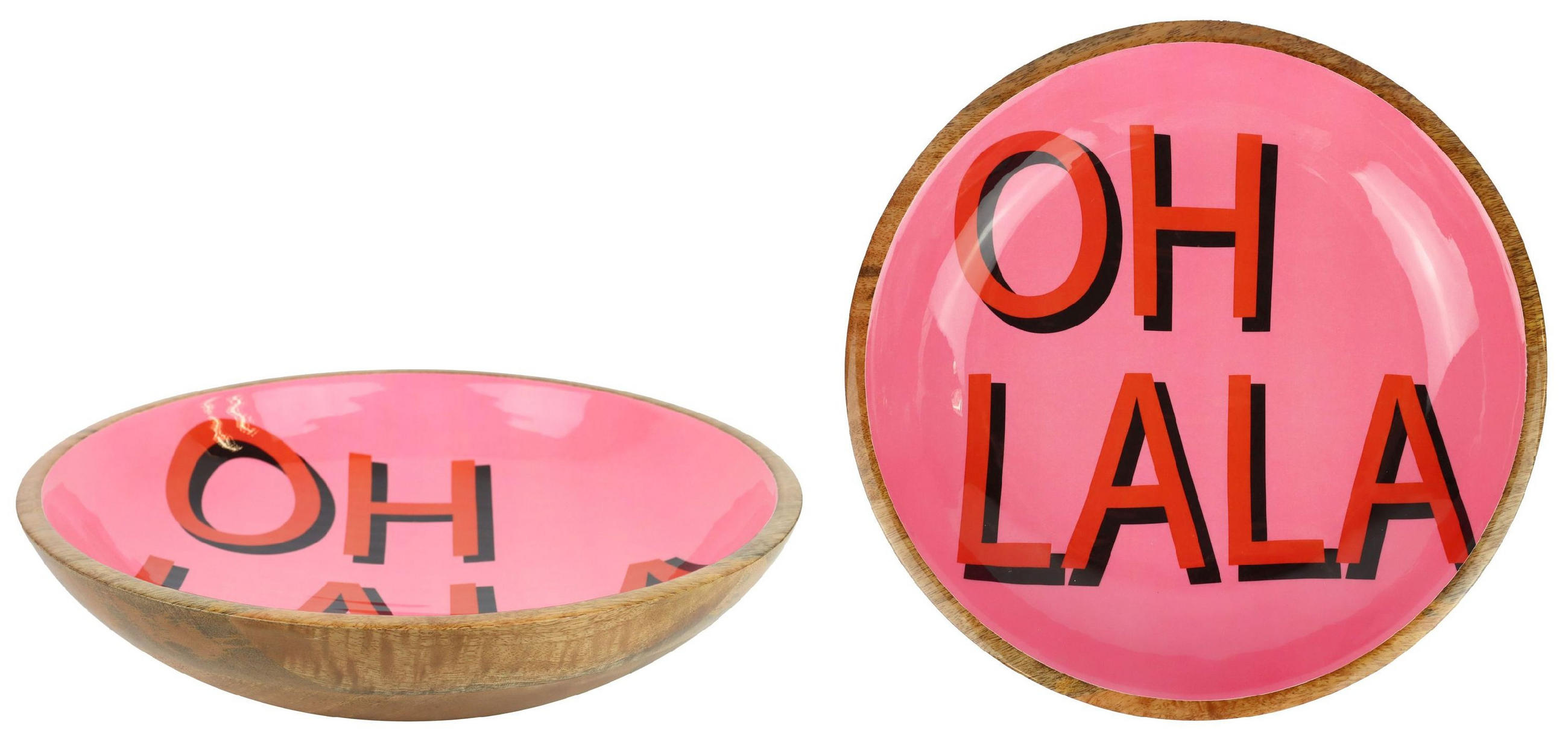 SCHALE Oh la la aus pink Mangoholz - Braun, Holz (7.6cm) - FURNARO