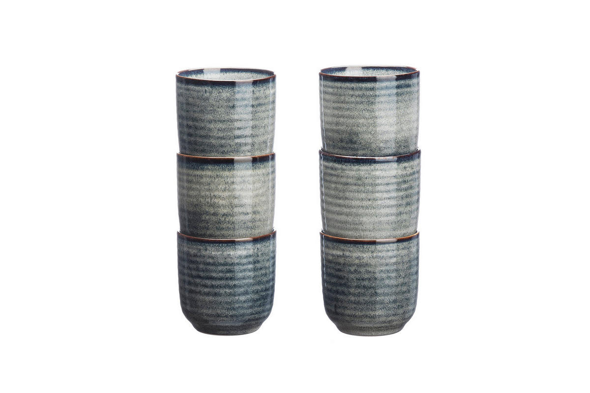 BECHER Zen 200ml - 6er-Set - Naturfarben - Grau, Keramik (0.2L) - Björn