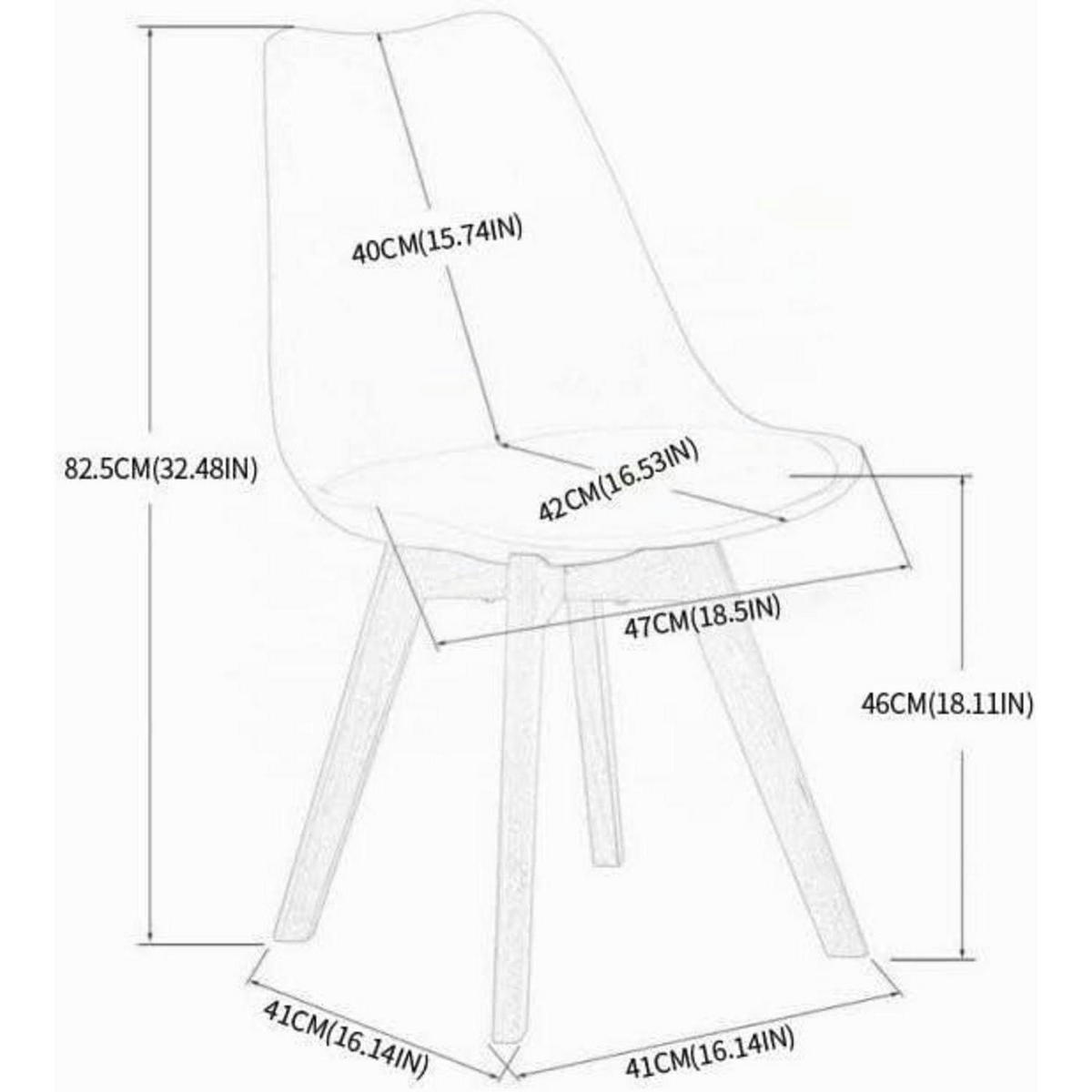ESSZIMMERSTUHL 8-teiliges Set Grau mit Massivholzbeinen - Grau, Kunststoff (47.5/82/41cm)