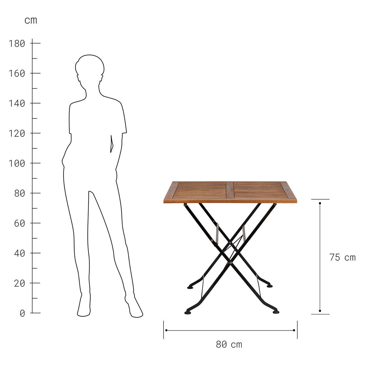 GARTENTISCH Parklife - Schwarz, Holz/Metall (80/80/76cm) - BUTLERS