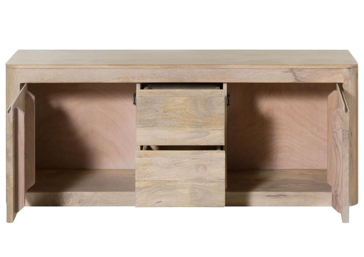 TV-BOARD Mango 147x40x58 weiß lackiert TORONTO #300 - Weiß, Holz (147/58/40cm) - Massivmoebel24