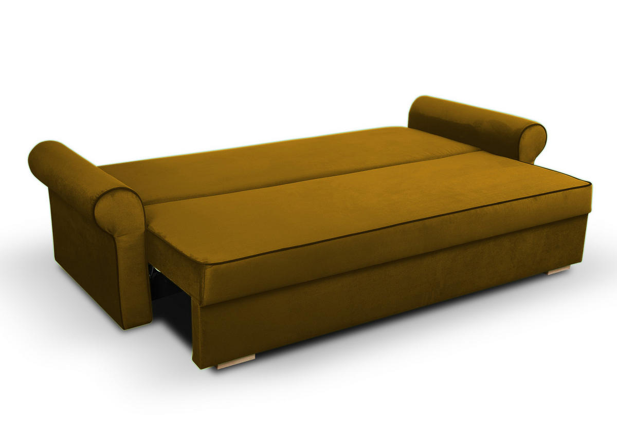 SOFA Muskat Gelb TOP Mit Schlaffunktion - Gelb, Textil (237/76/85cm) - Sepro Meble