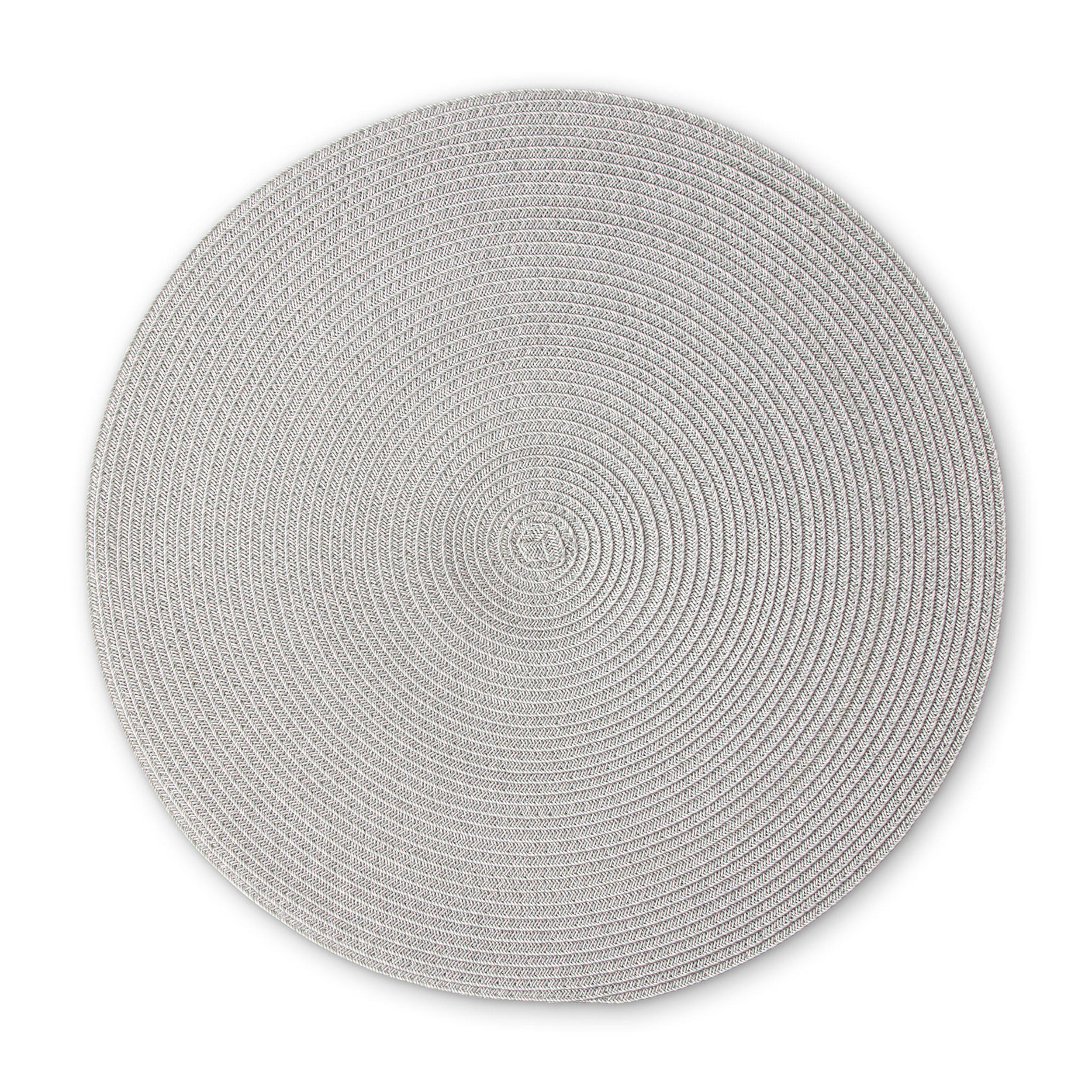 TISCHSET Rund, Kunstfaser, Ø 38 cm, Hellgrau - Grau, Kunststoff (38/38/1cm) - Continenta