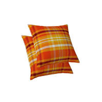 KISSENBEZÜGE 2er-Set Tartan kariert Orange 40 x 40 cm - Orange, Textil (40/40cm)