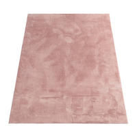 TEPPICH Kurzflor waschbar Einfarbig Wohnzimmer schmutzabweisend Pink Rechteckig 80x150 - Rosa, Textil (80/150cm) - KADIMA DESIGN