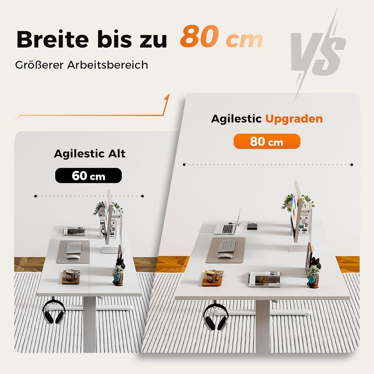 SCHREIBTISCH Höhenverstellbar Elektrisch 180 x 80 cm Weiß - Weiß, Metall (180/80/75cm)