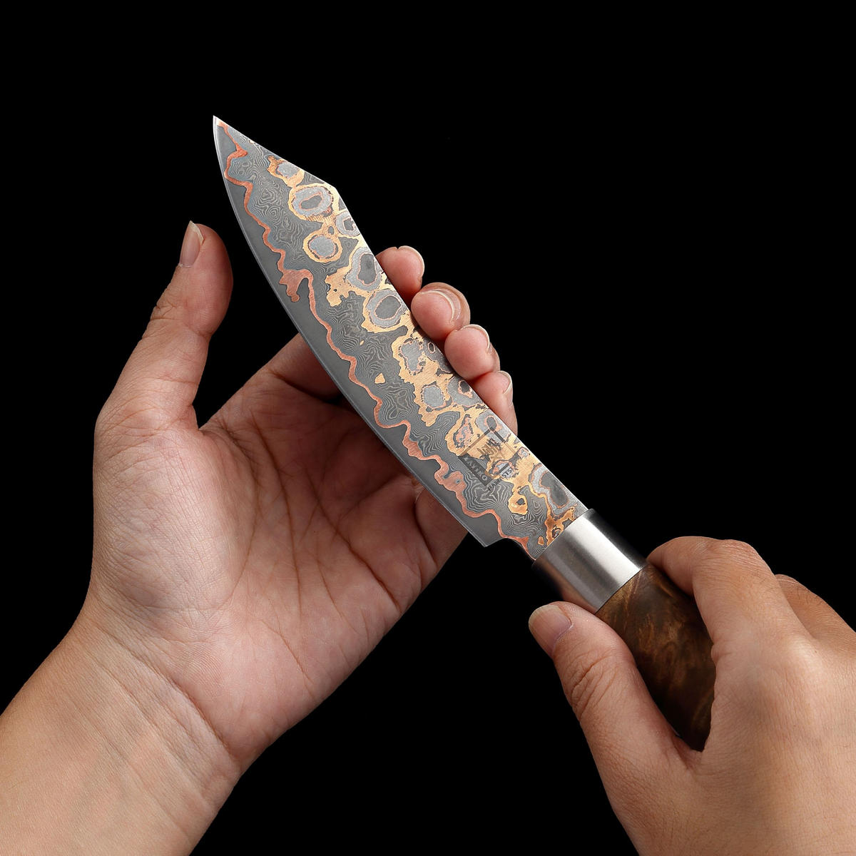 STEAKMESSER 13 cm - Ahornfarben, Holz/Metall (25cm) - Zayiko