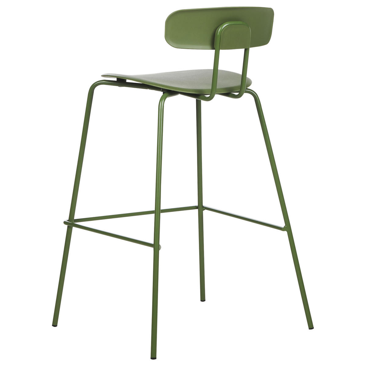 BARSTUHL 2er-Set Kunststoff/Metall olivgrün Sibley - Grün, Kunststoff (53/95/52cm) - Beliani