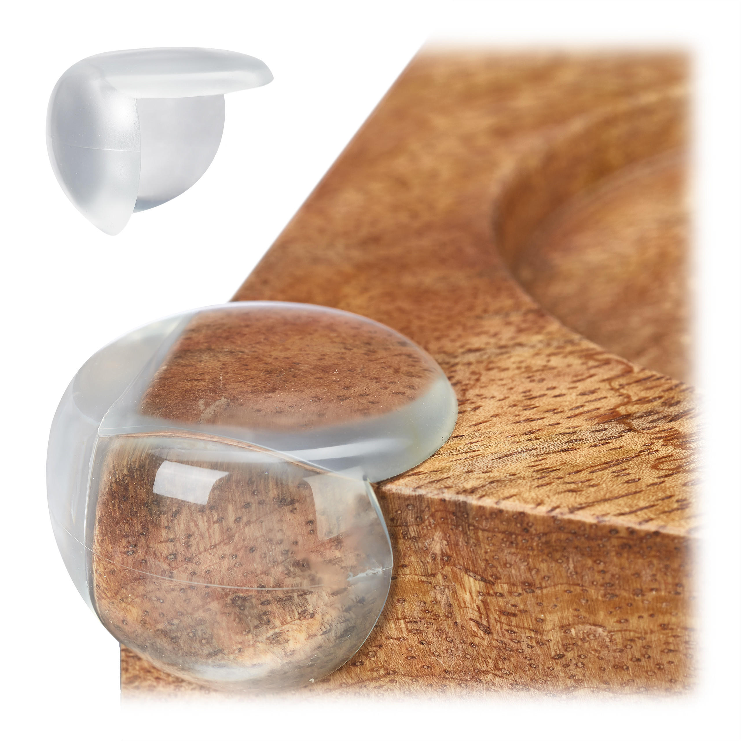 ECKENSCHUTZ Transparent 12er-Set PVC selbstklebend 3x3,5 cm - Transparent, Kunststoff (3.5/3.5cm) - Relaxdays