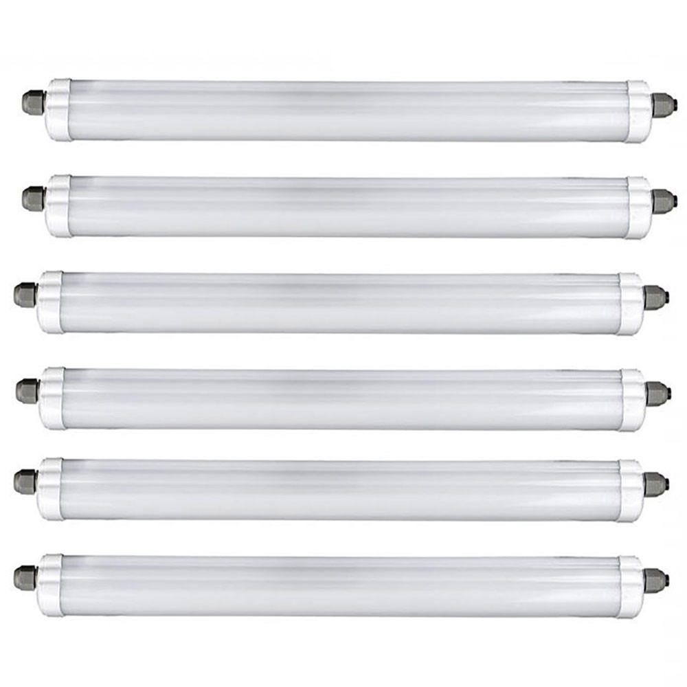 LED DECKENLEUCHTE Kunststoff Weiß 6er Set - Weiß, Kunststoff (150/6.5/5.8cm)