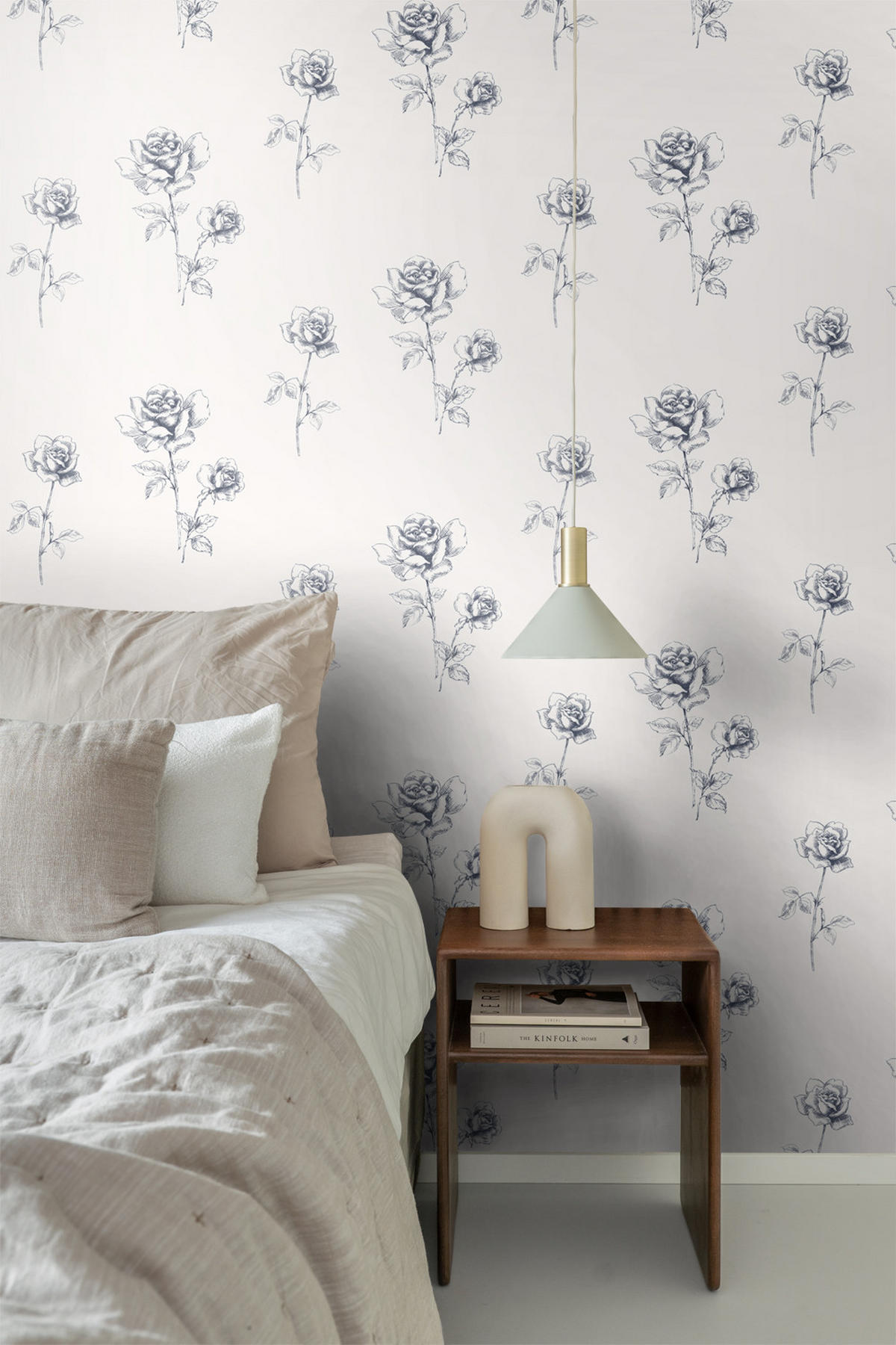 TAPETE Rosen 53 cm x 10.05 m - Blau, Papier (53/1000cm) - ESTAhome