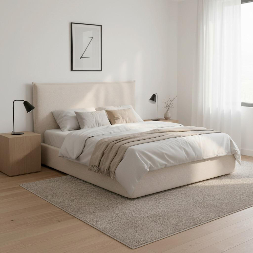 POLSTERBETT Alba Beige ca. 180 / 200 cm - Beige, Holz - Bessagi Home