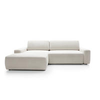 ECKSOFA BOULI 4-Sitzer Polstersofa Raven mit Schlaffunktion 130x210cm Bettzeugablage 264x162x82cm linksseitig Farbe: beige - Beige, Holz/Textil (162/264cm) - DomoHome