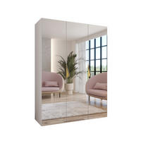 DREHTÜRENSCHRANK 202/150/52 3-türig - Goldfarben/Weiß, Holz/Metall (150/202/52cm) - Abiks Möbel