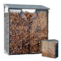 KAMINHOLZREGAL Außen Pro 130/70/185 cm Aluminium Grau mit Wetterschutz Transparent 1,6 m³ / 2,5 SRM - Transparent/Grau, Metall (130/185/70cm) - QUICK STAR