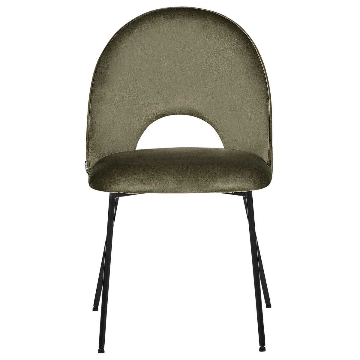 STUHL 2er-Set Samtstoff grün Covelo - Schwarz/Grün, Textil (46/84/45cm) - Beliani