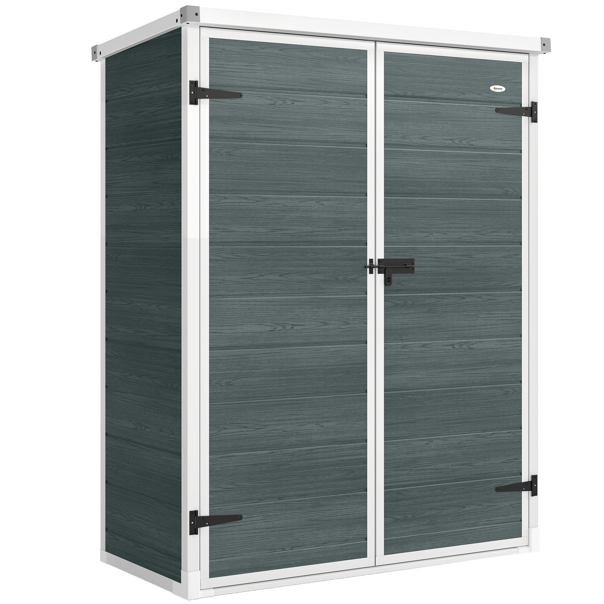 GERÄTESCHUPPEN Kunststoff Aluminium Grau - Grau, Kunststoff (68.5/170/134cm) - Outsunny