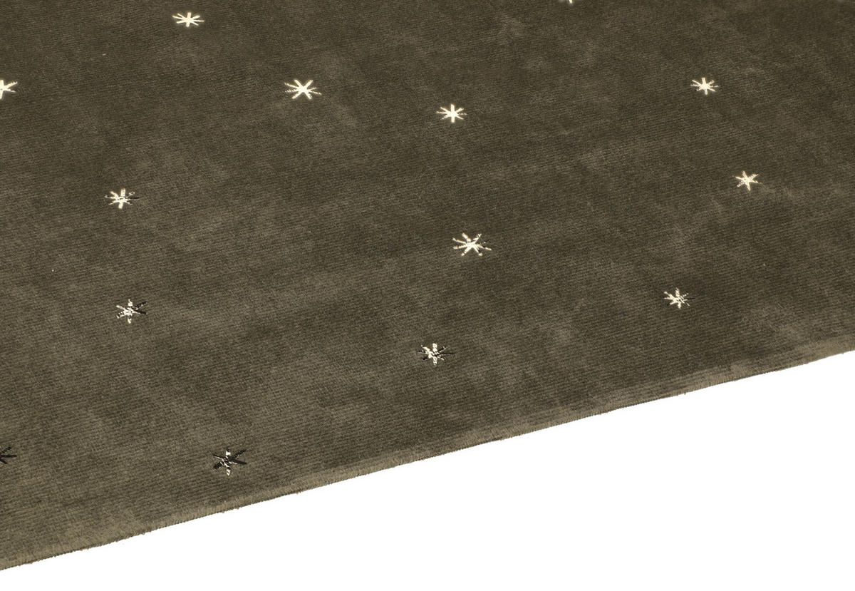 TISCHLÄUFER Samt Sterne 35/100 cm - Grün, Textil (200cm)
