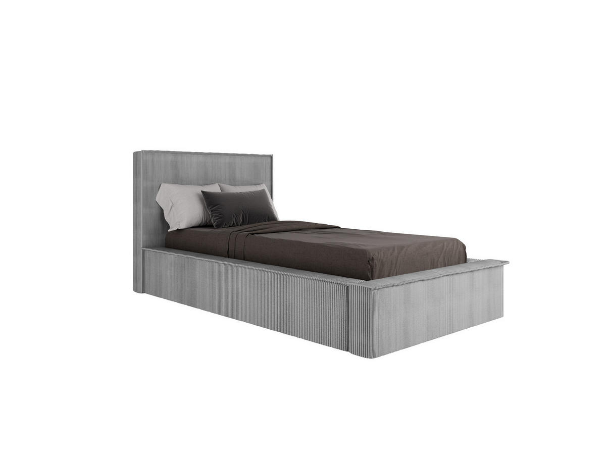 POLSTERBETT SANA 90x200cm Elegantes Polsterbett für modernen Wohnstil , Taschenfederkernmatratze mit kokos KORNOS (20cm), grau - Grau, Holz (90/200cm) - Panda Möbel