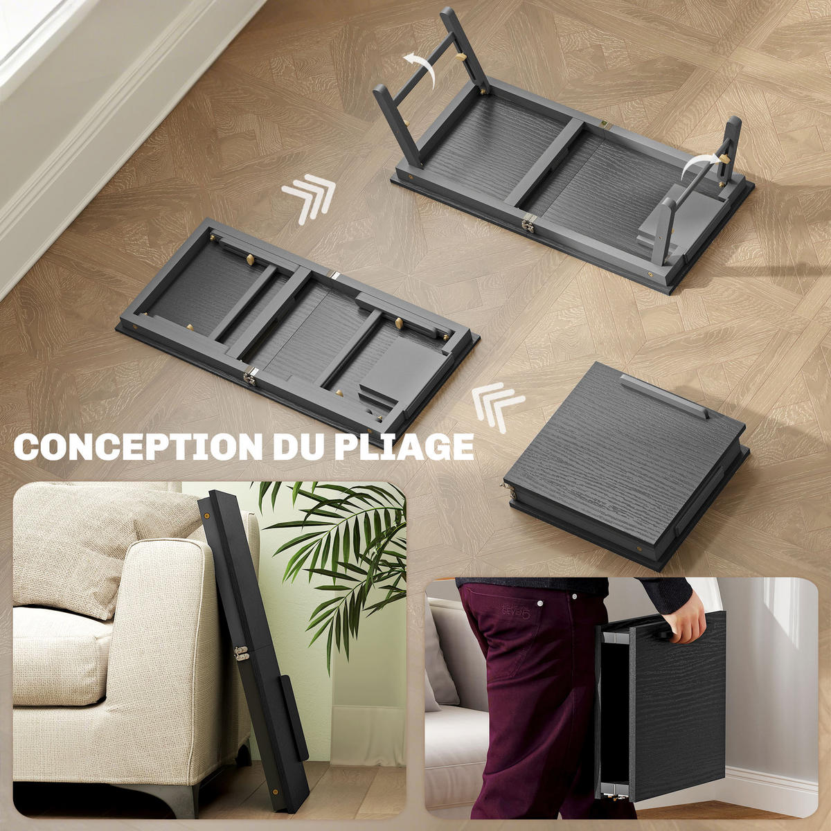 LAPTOPTISCH DE-16717 Schwarz - Schwarz, Metall (83.5/33/34cm) - ComfortXL