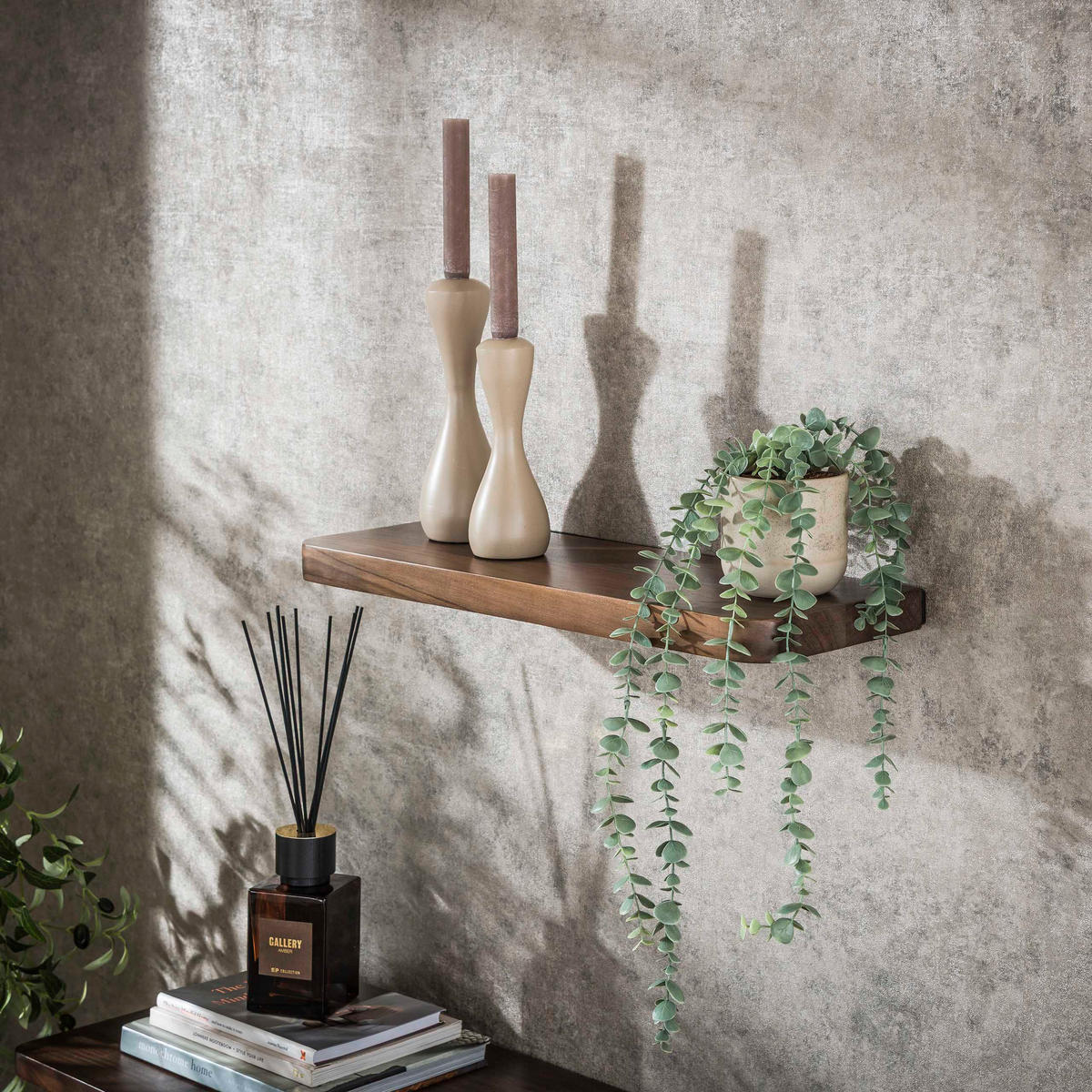 WANDREGAL Carve - Braun - 20/60/4 cm - Braun, Holz (60/4/20cm) - Hoyz Collection