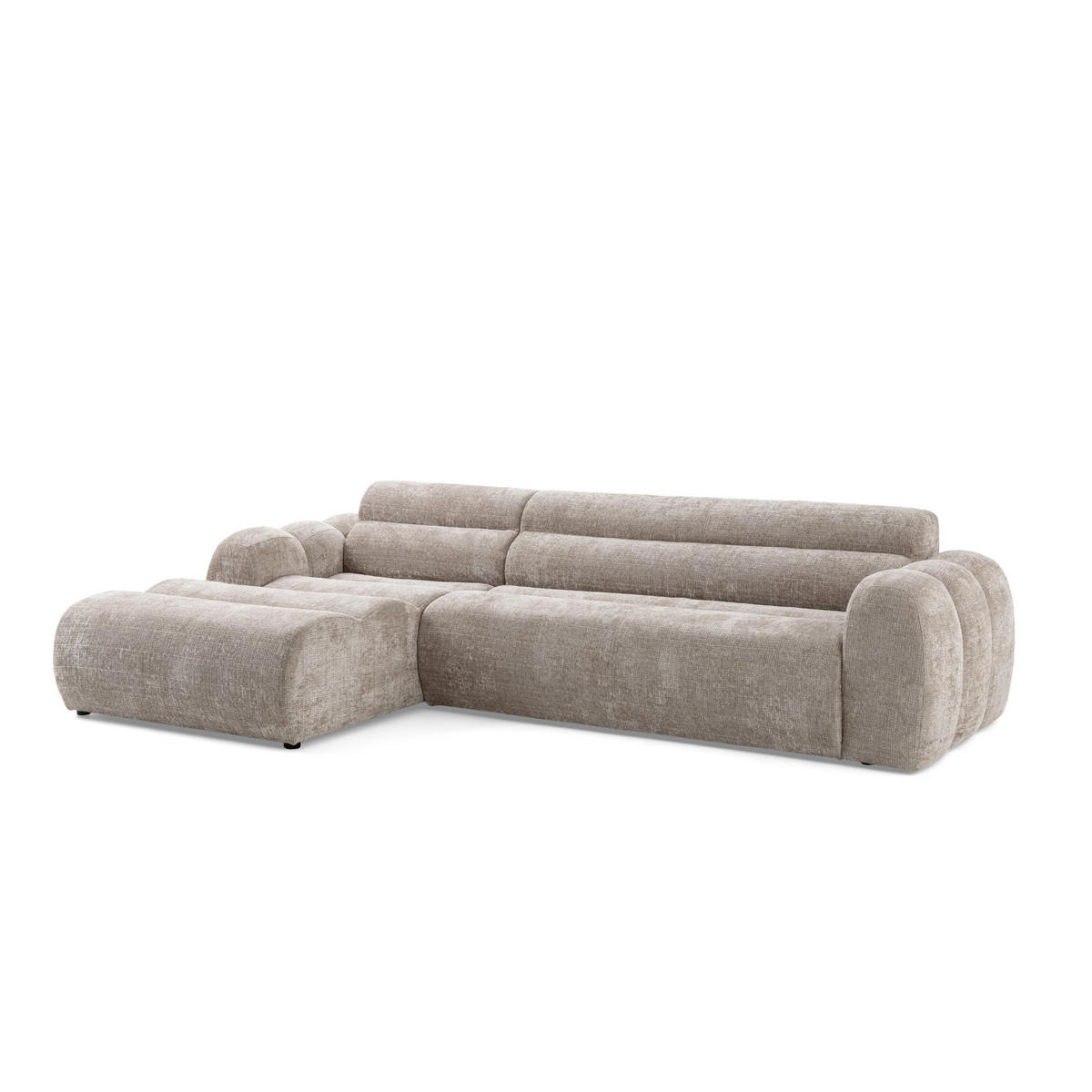 4-SITZER modulares Ecksofa VEER SET 1 Links, 298 x 175 cm, Chenille Webstoff Beige - Beige/Schwarz, Holz/Kunststoff (298/175cm) - Muffo