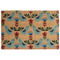 FUSSMATTE Bunt 40/60 cm Vogel Kokosfasern Tanana - Multicolor, Textil (40/60cm) - Beliani