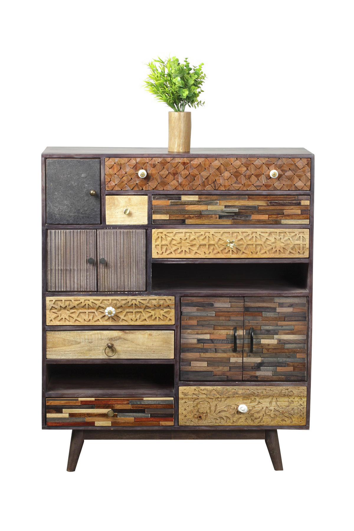 KOMMODE Arvid Holz Mehrfarbig 121x100x40cm - Multicolor, Holz (100/121/40cm) - DELUKE