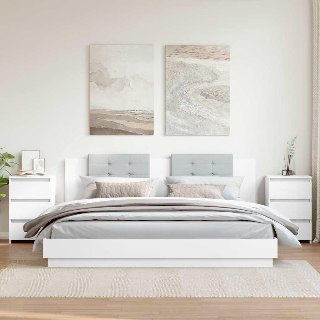 NACHTTISCH 2 Stk. mit 3 Schubladen 40/35/62,5 cm aus Holzwerkstoff in Weiß - Weiß, Holz (40/62.5/35cm) - vidaXL