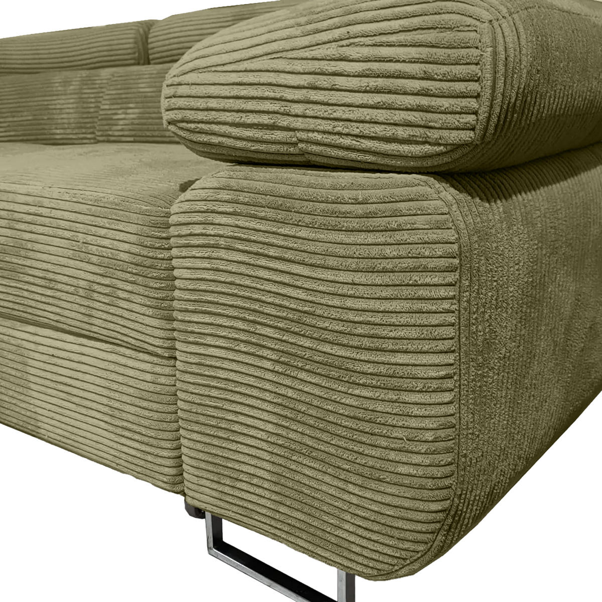 ECKSOFA Warton mit Schlaffunktion, Olive - Olivgrün, Textil (275/202cm) - Fedve